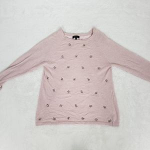 ii Sisters Pink Layered Open Back Sweater